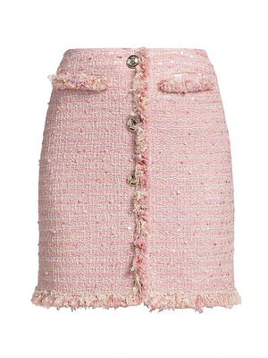 Sequin-Embellished Tweed Miniskirt