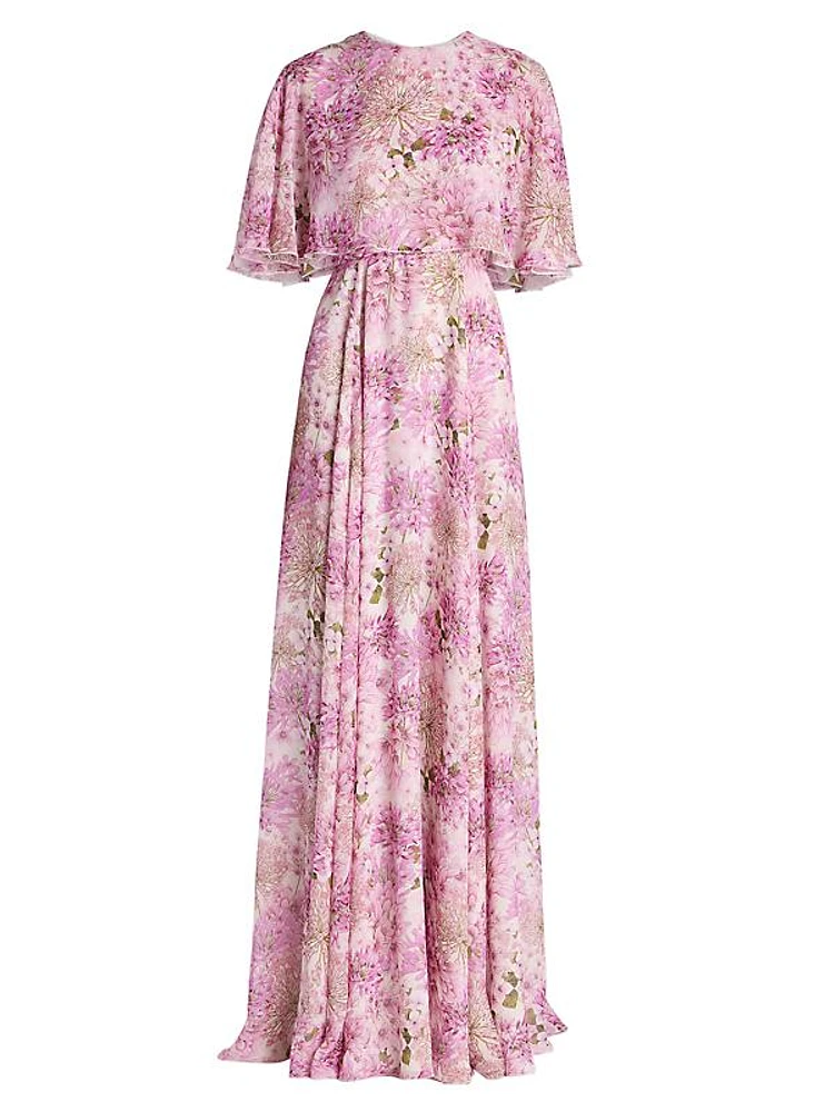 Floral Silk Maxi Dress