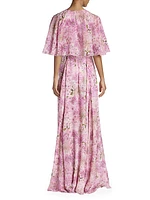 Floral Silk Maxi Dress