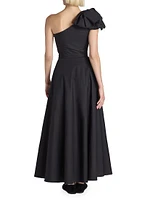 One-Shoulder Cotton Fit & Flare Maxi Dress