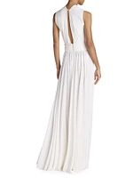 Cut-Out Sleeveless Halterneck Gown