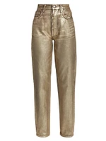 Foil High-Rise Straight-Leg Jeans