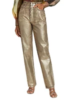 Foil High-Rise Straight-Leg Jeans