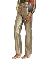 Foil High-Rise Straight-Leg Jeans