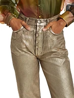 Foil High-Rise Straight-Leg Jeans