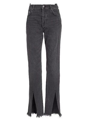 Straight-Leg Split-Hem Jeans