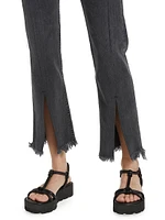 Straight-Leg Split-Hem Jeans