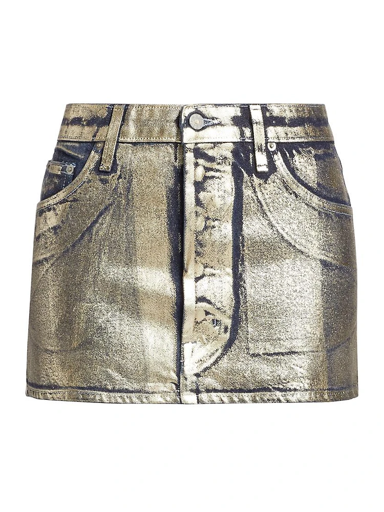 Metallic Foil Miniskirt