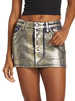 Metallic Foil Miniskirt