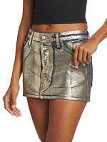 Metallic Foil Miniskirt