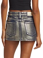 Metallic Foil Miniskirt