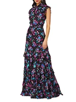 Loretta Floral Ruffled Gown