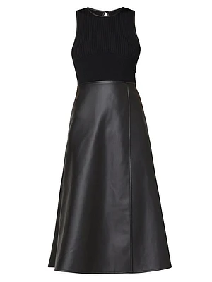 Lake Faux-Leather Midi-Dress