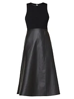 Lake Faux-Leather Midi-Dress