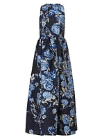 Serra Floral Jacquard Gown