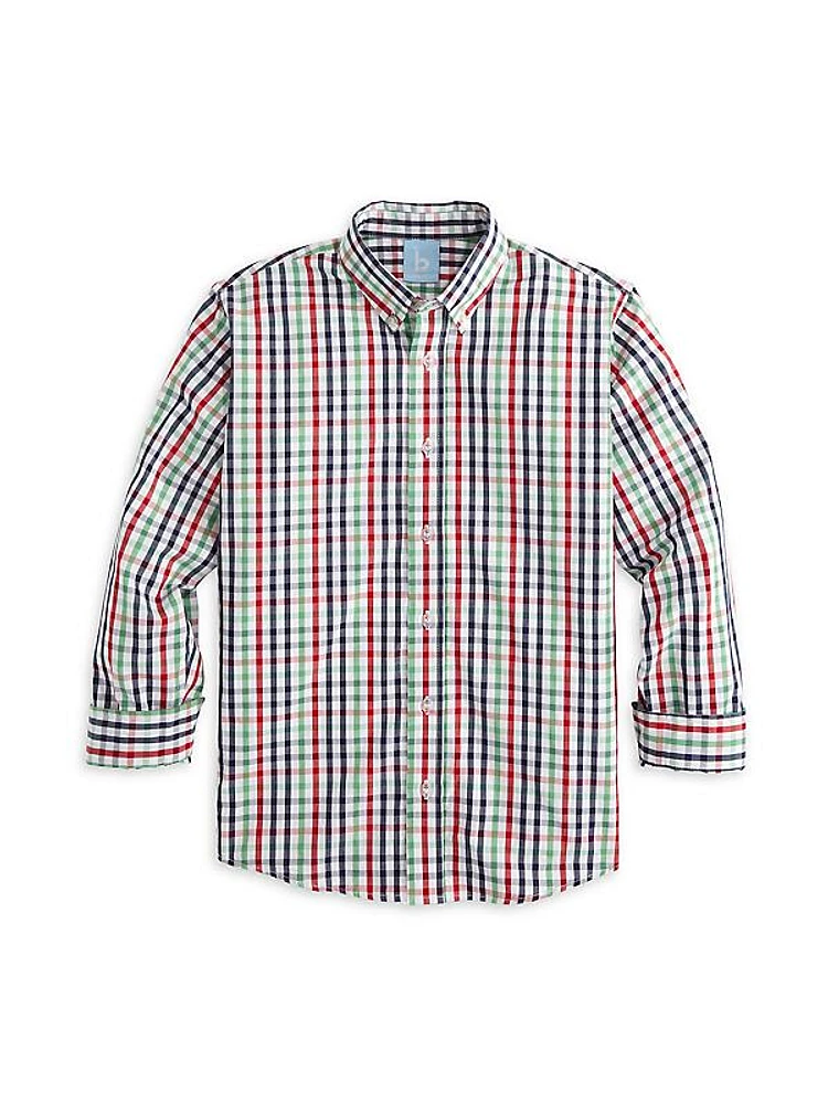 Little Boy's & Boy's Plaid Print Button-Up Shirt