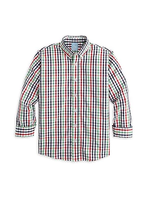 Little Boy's & Boy's Plaid Print Button-Up Shirt