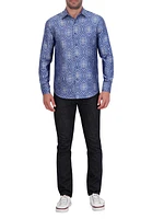 Sovereignty Jacquard Silk Button-Front Shirt