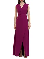 Melora Crepe V-Neck Gown