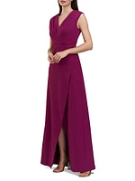 Melora Crepe V-Neck Gown