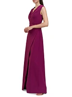 Melora Crepe V-Neck Gown