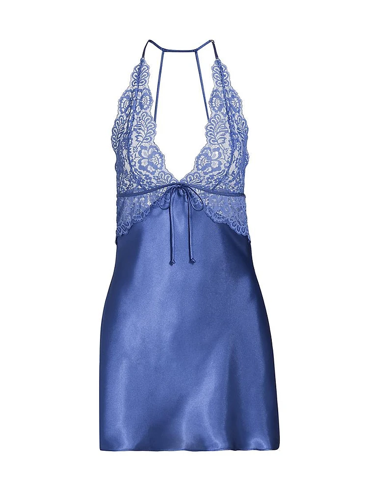 Love Story Lace-Trimmed Satin Chemise