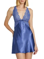 Love Story Lace-Trimmed Satin Chemise