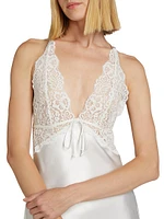 Love Story Lace-Trimmed Satin Chemise