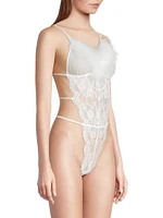 Hope Feather-Trimmed Bodysuit