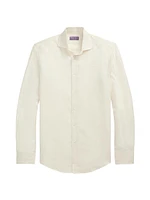 Brushed Linen Long-Sleeve Sport Shirt