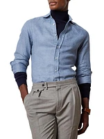 Brushed Linen Long-Sleeve Sport Shirt