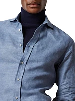 Brushed Linen Long-Sleeve Sport Shirt