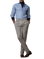 Brushed Linen Long-Sleeve Sport Shirt