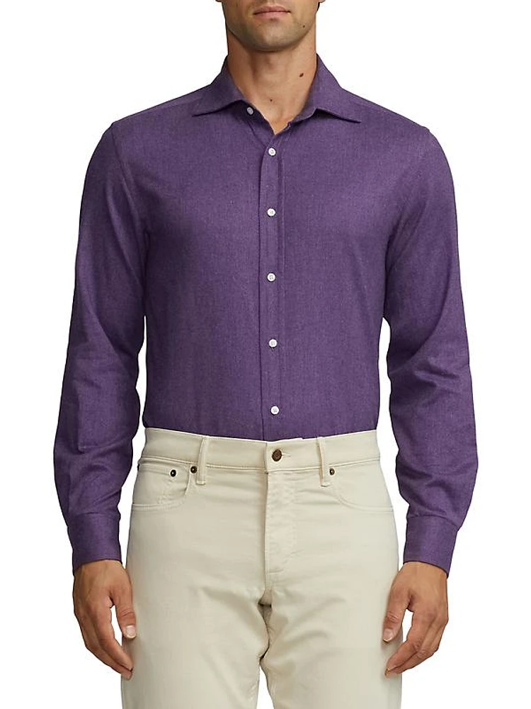 Brushed Cotton Long-Sleeve Shirt