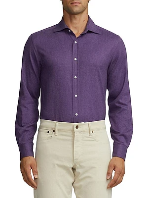 Brushed Cotton Long-Sleeve Shirt