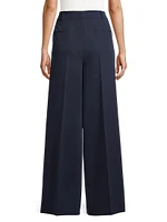 Eliza Pleated Twill Wide-Leg Pants