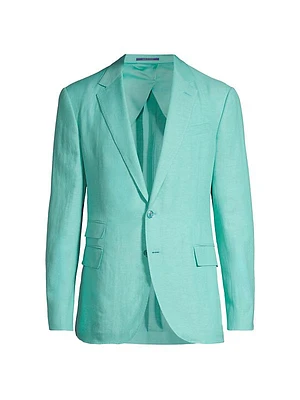 Kent Silk-Linen Single-Breasted Jacket