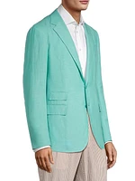 Kent Silk-Linen Single-Breasted Jacket