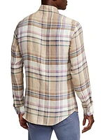 Plaid Linen Long-Sleeve Shirt