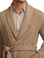 Cable-Knit Cashmere Shawl-Collar Cardigan