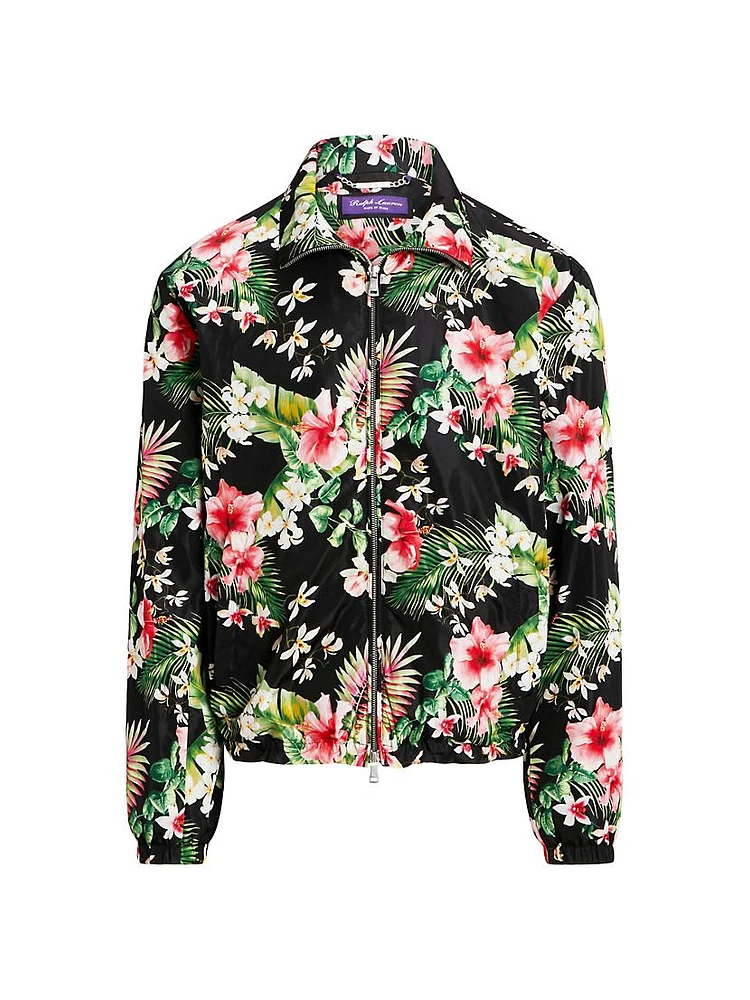 Kellen Floral Zip-Up Bomber Jacket