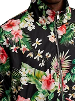 Kellen Floral Zip-Up Bomber Jacket