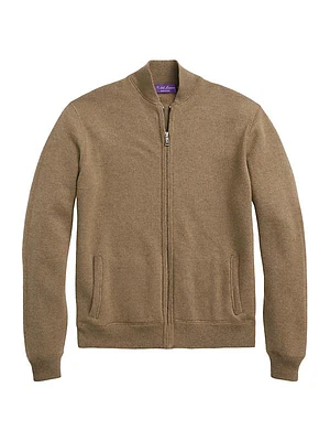 Cashmere Zip-Up Cardigan