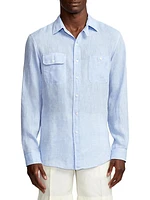 Chambray Linen Long-Sleeve Shirt