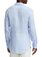 Chambray Linen Long-Sleeve Shirt