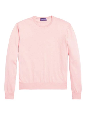 Cotton Crewneck Long-Sleeve Sweater