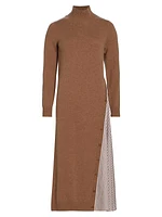 Wool-Cashmere Hybrid Turtleneck Midi-Dress