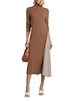 Wool-Cashmere Hybrid Turtleneck Midi-Dress