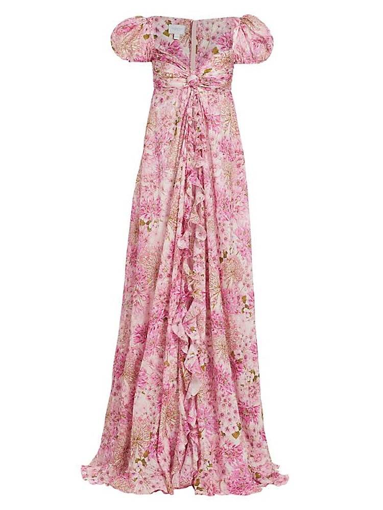 Floral Cotton A-Line Maxi Dress