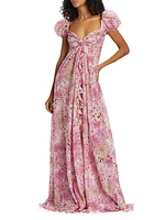 Floral Cotton A-Line Maxi Dress